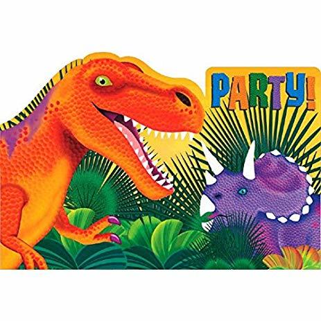 PREHISTORIC DINOSAUR INVITATIONS 8pk - Whip It Up Cake Supplies