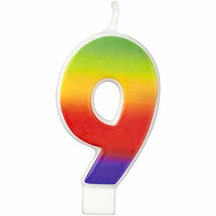 RAINBOW 9 CANDLE - Whip It Up Cake Supplies