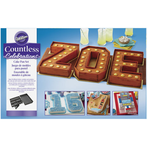 NUMBERS & LETTERS CAKE TIN SET by WILTON