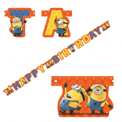 MINIONS PARTY BANNER 1.8m - Whip It Up Cake Supplies