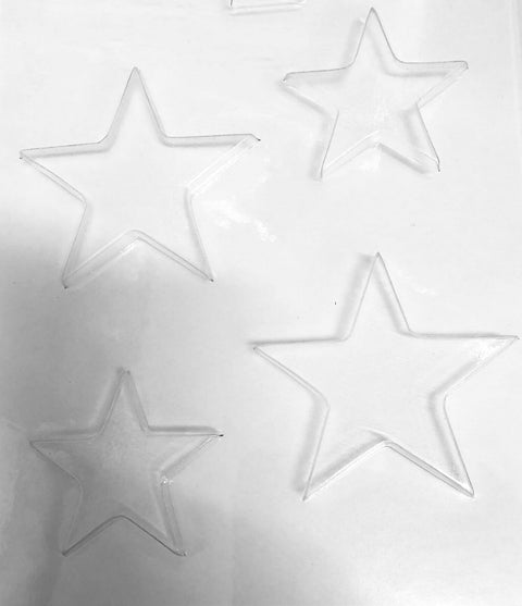 FLAT STAR CHOCOLATE MOULD x 4