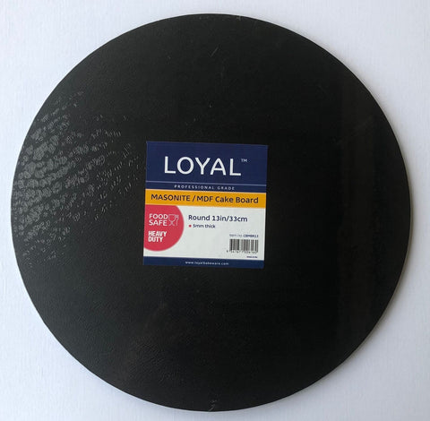 13" BLACK ROUND CAKE BOARD MASONITE - Whip It Up Cake Supplies