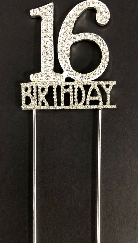 16 BIRTHDAY DIAMANTE CAKE PIN 5.5cm - Whip It Up Cake Supplies