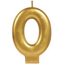 GOLD #0 LARGE CANDLE 7.5cm high - Whip It Up Cake Supplies