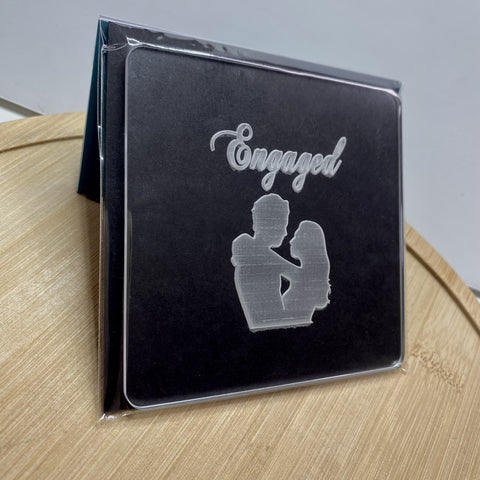 ENGAGED  HUGGING - RAISE IT UP COOKIE STAMP