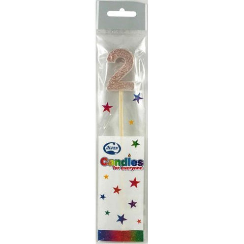 GLITTER #2 ROSE GOLD CANDLE ON STICK