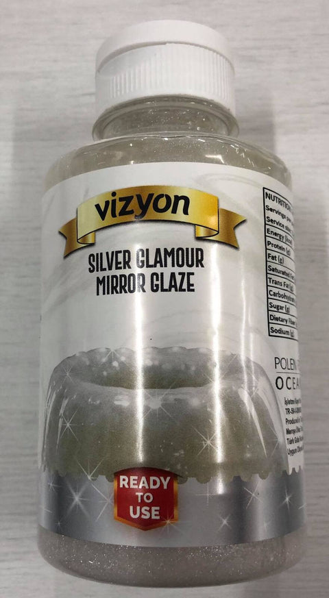 SILVER GLAMOUR MIRROR GLAZE 500g READY TO USE