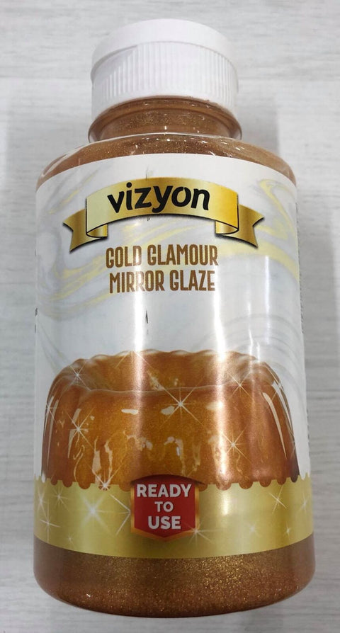 GOLD GLAMOUR MIRROR GLAZE 500g READY TO USE BB 07.23