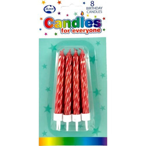 RED JUMBO CANDLES x 8 - Whip It Up Cake Supplies