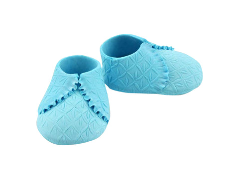 BABY SHOES KNIT BLUE - PAIR - EDIBLE - Whip It Up Cake Supplies