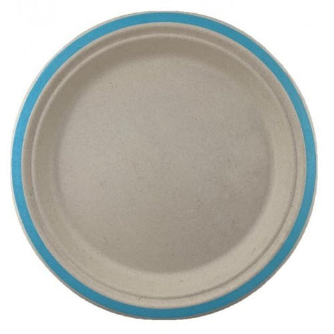 LIGHT BLUE SUGARCANE DINNER PLATES 10pk HEAVY DUTY 230mm - Whip It Up Cake Supplies