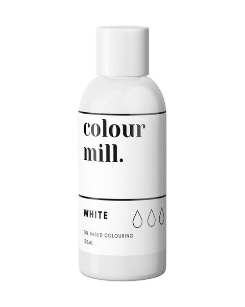 WHITE COLOUR MILL OIL BASED COLOURING 100ml - Whip It Up Cake Supplies