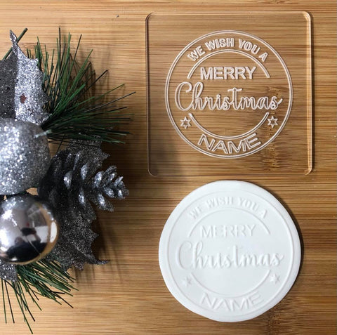 MERRY CHRISTMAS PERSONALISED - RAISE IT UP COOKIE STAMP