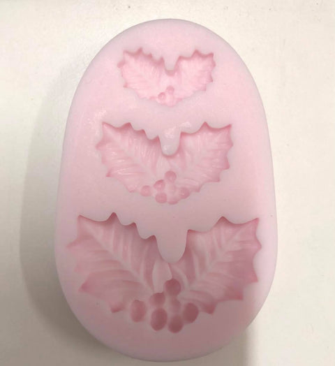 HOLLY SILICONE MOULD x 3