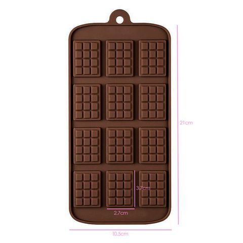 MINI CHOCOLATE BLOCK SILICONE MOULD x 12 cavity - Whip It Up Cake Supplies