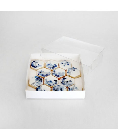 COOKIE BOX 6" WITH CLEAR LID 15cm x 15cm by LOYAL