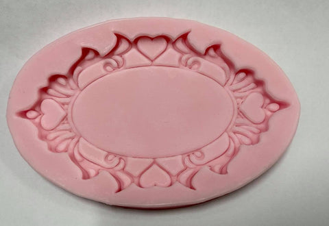 OVAL PLAQUE SILICONE MOULD 10cm wide - Whip It Up Cake Supplies