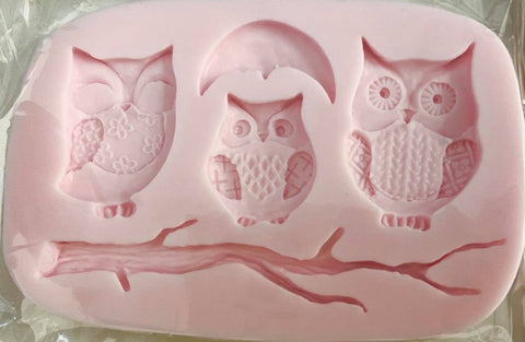 OWL SILICONE MOULD inc BRANCH & MOON - Whip It Up Cake Supplies