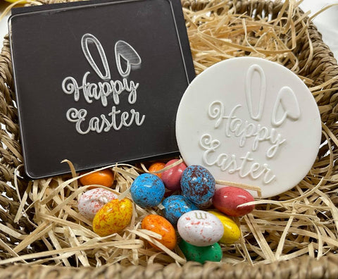 HAPPY EASTER SCRIPT with EARS - RAISE IT UP COOKIE STAMP