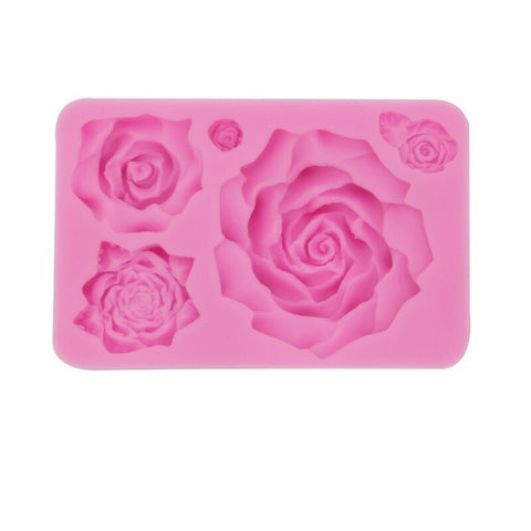 ASSORTED ROSE SILICONE MOULD x 5 - Whip It Up Cake Supplies