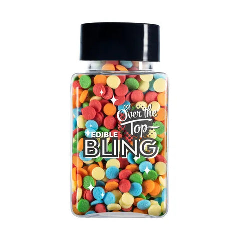 BRIGHT EDIBLE CONFETTI SEQUINS 55g by OVER THE TOP