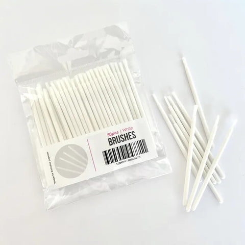 WHITE PAINT BRUSHES 50 pack -PYO READY