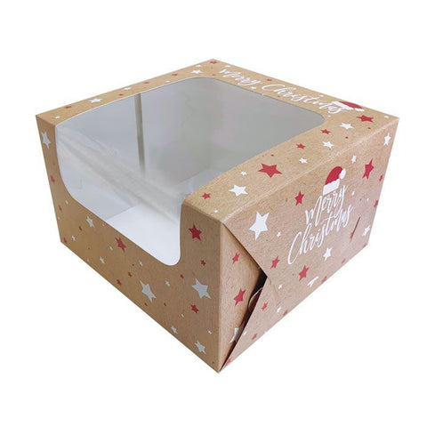 MERRY CHRISTMAS CAKE BOX 8" x 8" x 5" high