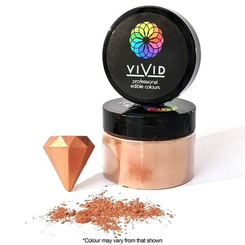 VIVID ROSE GOLD METALLIC EDIBLE DUST 50g - Whip It Up Cake Supplies