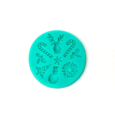 CHRISTMAS ICONS SILICONE MOULD 9 cavity