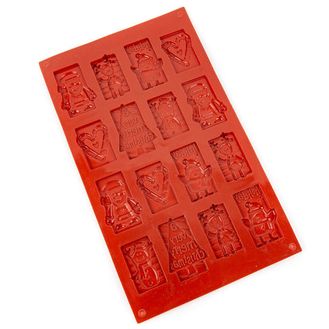 CHRISTMAS SILICONE CHOCOLATE MOULD 16 cavity - Whip It Up Cake Supplies