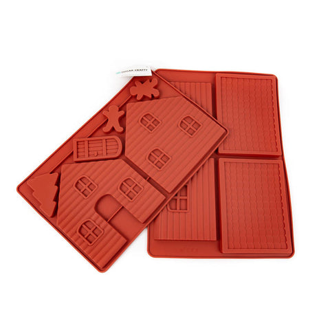 GINGERBREAD HOUSE LARGE SILICONE CHOCOLATE MOULD 2 piece - Whip It Up Cake Supplies