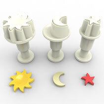 SKY MINI PLUNGER CUTTERS - SUN, MOON & STAR - Whip It Up Cake Supplies