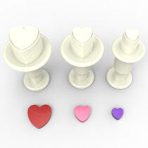 HEART MINI PLUNGER CUTTERS 3 piece - Whip It Up Cake Supplies