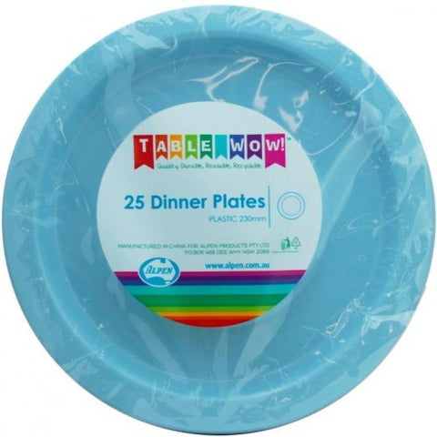 LIGHT BLUE DINNER PLATES 25pk - Whip It Up Cake Supplies