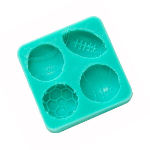 SPORT BALLS SILICONE MOULD x 4 cavity - Whip It Up Cake Supplies