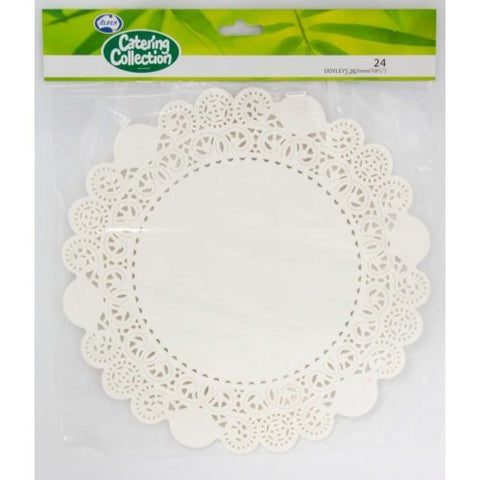 DOYLEYS WHITE ROUND 24 pack  267mm - 10.5" - Whip It Up Cake Supplies