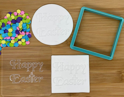 HAPPY EASTER with CROSS - RAISE IT UP COOKIE STAMP