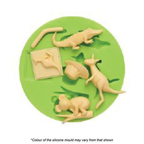 AUSTRALIAN THEME SILICONE MOULD x 6 cavity - Whip It Up Cake Supplies