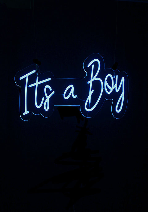 NEON LED 'IT'S A BOY ' 780mm x 334mm - Whip It Up Cake Supplies