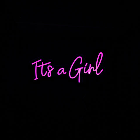 NEON LED 'IT'S A GIRL'  780mm x 365mm - Whip It Up Cake Supplies