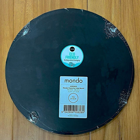 11" BLACK ROUND MASONITE CAKE BOARD - Whip It Up Cake Supplies