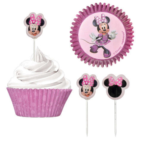 MINNIE MOUSE FOREVER CUPCAKE CASES & PICKS SET 24 sets