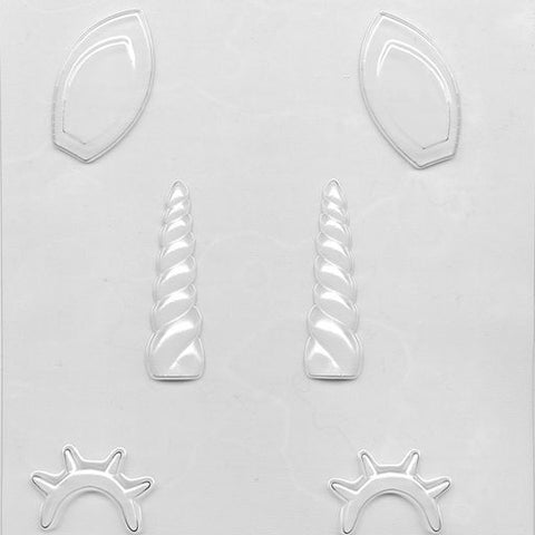 UNICORN HAPPY EYES, EARS & HORN SMALL CHOCOLATE MOULD - Whip It Up Cake Supplies