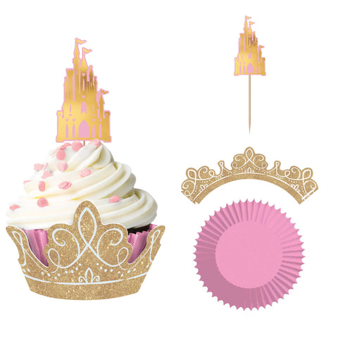 DISNEY PRINCESS ONCE UPON A TIME CUPCAKE KIT 24 pack includes WRAPPERS - Whip It Up Cake Supplies