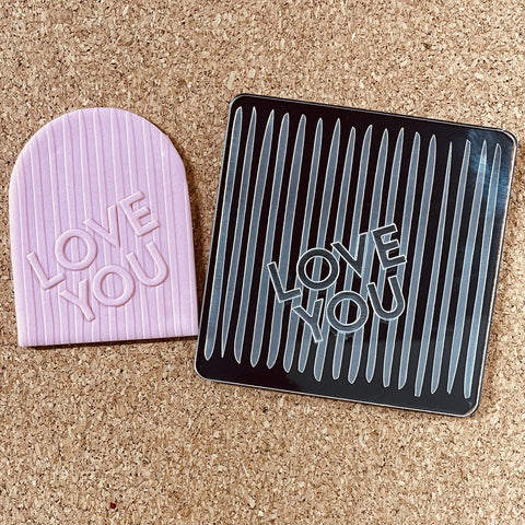 LOVE YOU STRIPED - RAISE IT UP COOKIE STAMP - Whip It Up Cake Supplies