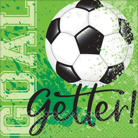 SOCCER GOAL GETTER BEVERAGE NAPKINS 36 pack - Whip It Up Cake Supplies