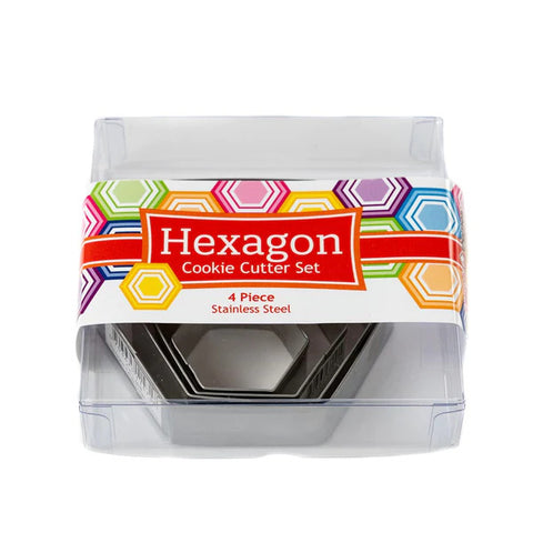 HEXAGON COOKIE CUTTER SET x 4 - Whip It Up Cake Supplies