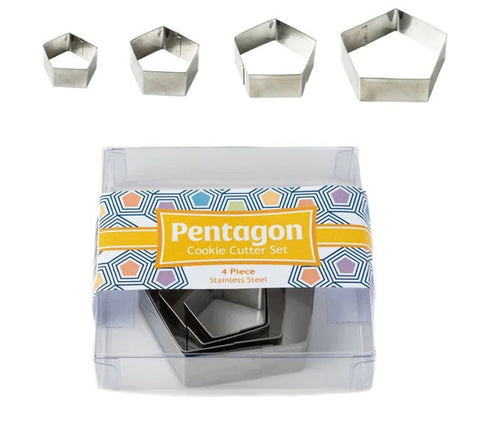 PENTAGON COOKIE CUTTER SET x 4 - Whip It Up Cake Supplies