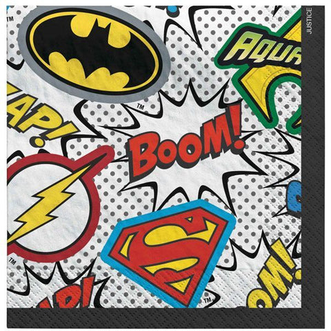 JUSTICE LEAGUE UNITE BEVERAGE NAPKINS 16 pack - Whip It Up Cake Supplies