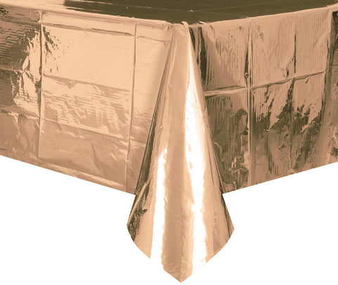 ROSE GOLD FOIL PLASTIC TABLECOVER 1.37m x 2.74m - Whip It Up Cake Supplies